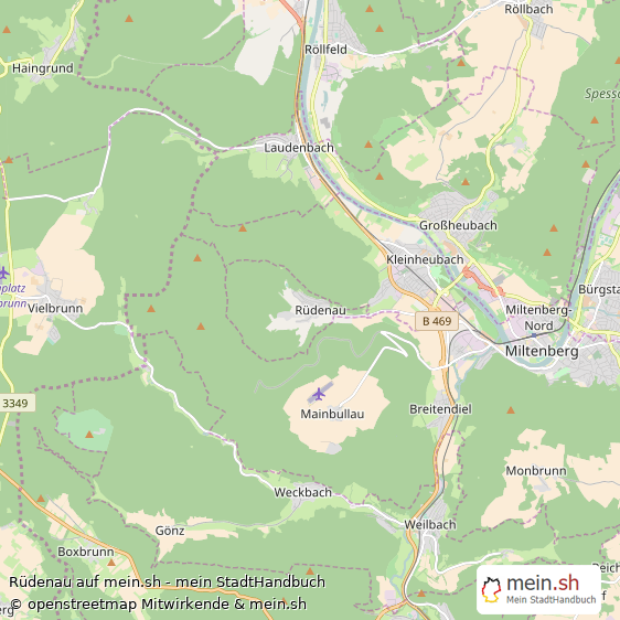 Rüdenau Landkreis Miltenberg Landkarte © Openstreetmap Contributors Rüdenau Dorf Karte