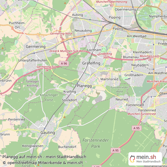 Planegg Kleinstadt Karte