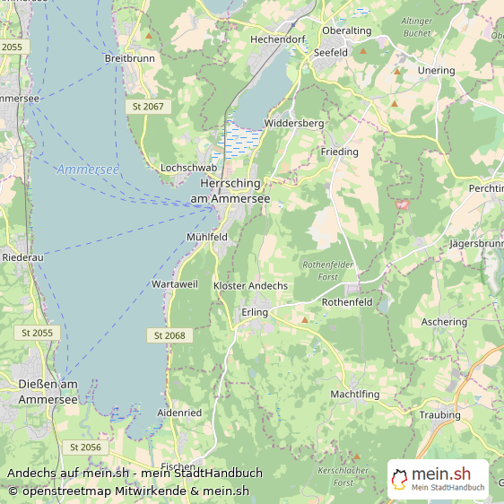 Andechs Landkreis Starnberg Landkarte © Openstreetmap Contributors Andechs Landstadt Karte