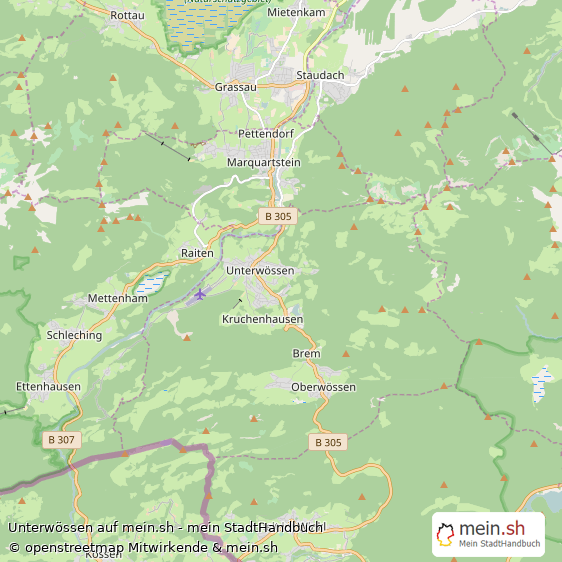 Unterwössen Landkreis Traunstein Landkarte © Openstreetmap Contributors Unterwössen Landstadt Karte