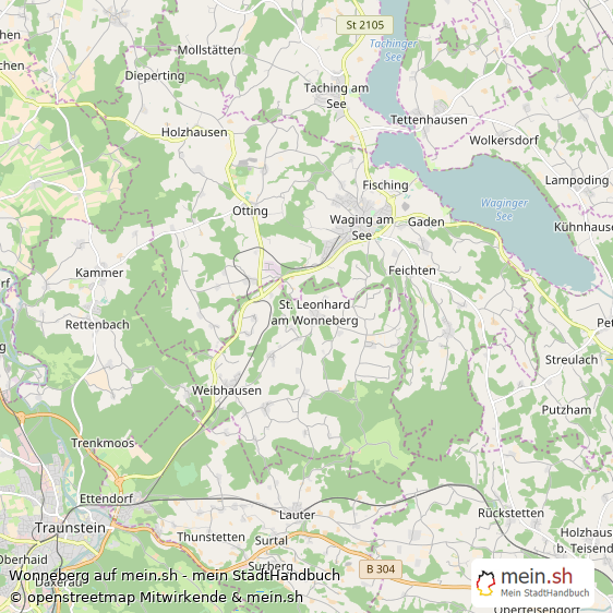 Wonneberg Landkreis Traunstein Landkarte © Openstreetmap Contributors Wonneberg Großes Dorf Karte