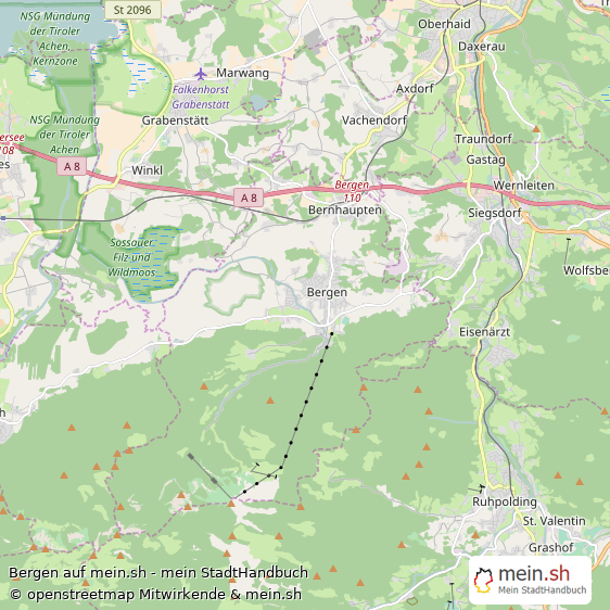 Bergen Kleinstadt Karte