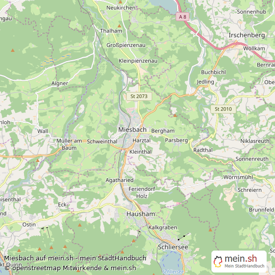 Miesbach Kleinstadt Karte
