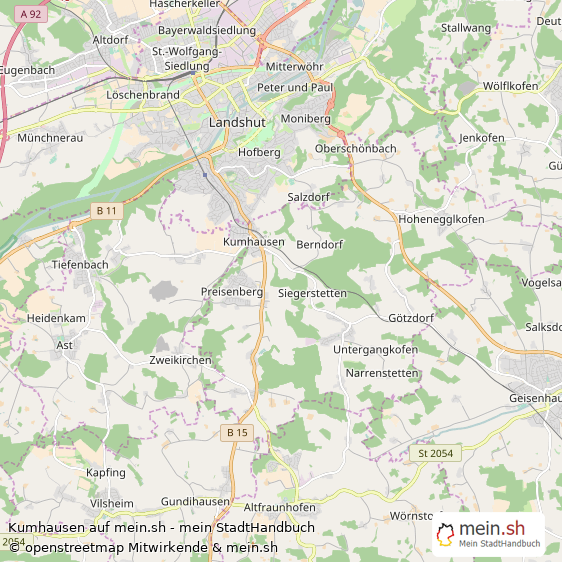 Kumhausen Landkreis Landshut Landkarte © Openstreetmap Contributors Kumhausen Große Landstadt Karte