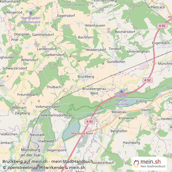Bruckberg Landkreis Landshut Landkarte © Openstreetmap Contributors Bruckberg Große Landstadt Karte