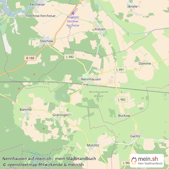 Nennhausen Groes Dorf Karte