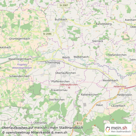 Obertaufkirchen Landstadt Karte