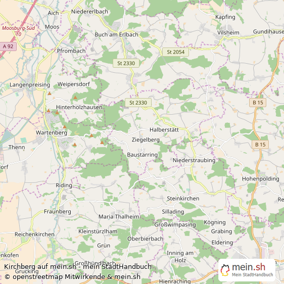 Kirchberg Landkreis Erding Landkarte © Openstreetmap Contributors Kirchberg Dorf Karte
