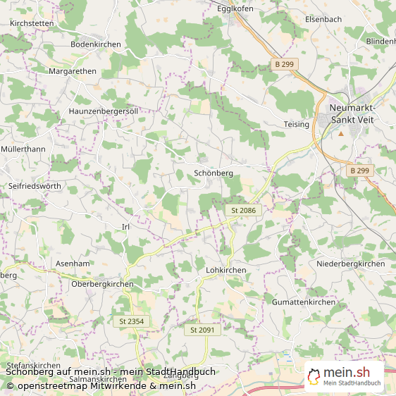 Schönberg Landkreis Mühldorf am Inn Landkarte © Openstreetmap Contributors Schönberg Großes Dorf Karte