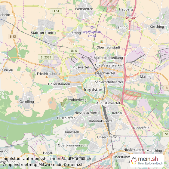 Ingolstadt Kleine Großstadt Karte