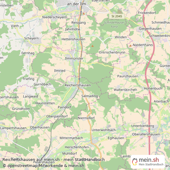 Reichertshausen Landkreis Pfaffenhofen an der Ilm Landkarte © Openstreetmap Contributors Reichertshausen Landstadt Karte