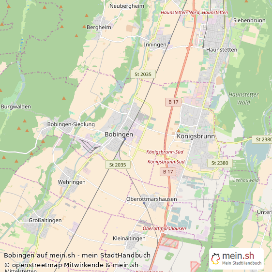 Bobingen Dorf Karte