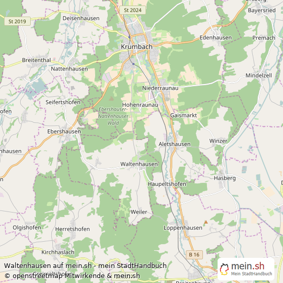 Waltenhausen Landkreis Günzburg Landkarte © Openstreetmap Contributors Waltenhausen Dorf Karte