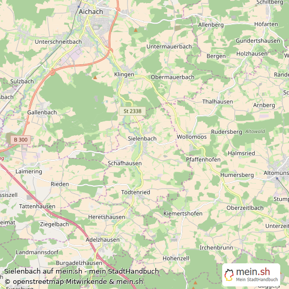 Sielenbach Landkreis Aichach-Friedberg Landkarte © Openstreetmap Contributors Sielenbach Großes Dorf Karte