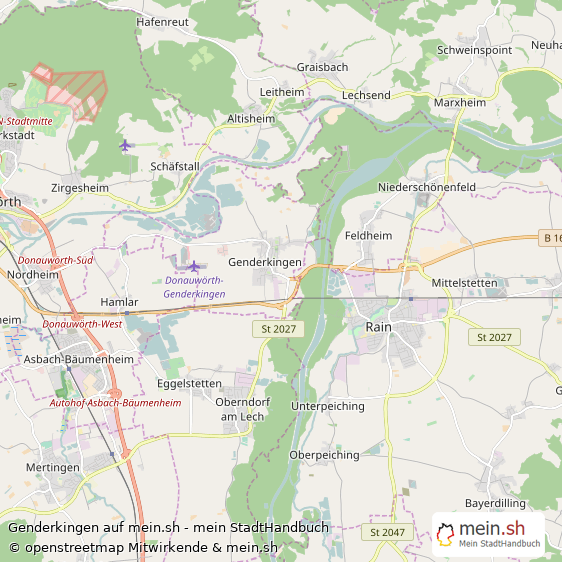 Genderkingen Landkreis Donau-Ries Landkarte © Openstreetmap Contributors Genderkingen Großes Dorf Karte