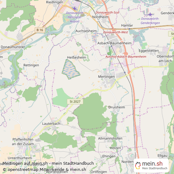 Mertingen Landkreis Donau-Ries Landkarte © Openstreetmap Contributors Mertingen Landstadt Karte