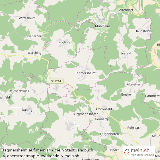 Tagmersheim Landkreis Donau-Ries Landkarte © Openstreetmap Contributors Tagmersheim Großes Dorf Karte