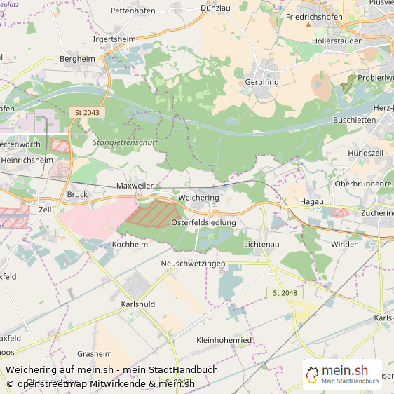 Weichering Landkreis Neuburg-Schrobenhausen Landkarte © Openstreetmap Contributors Weichering Landstadt Karte