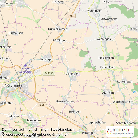 Deiningen Landkreis Donau-Ries Landkarte © Openstreetmap Contributors Deiningen Großes Dorf Karte