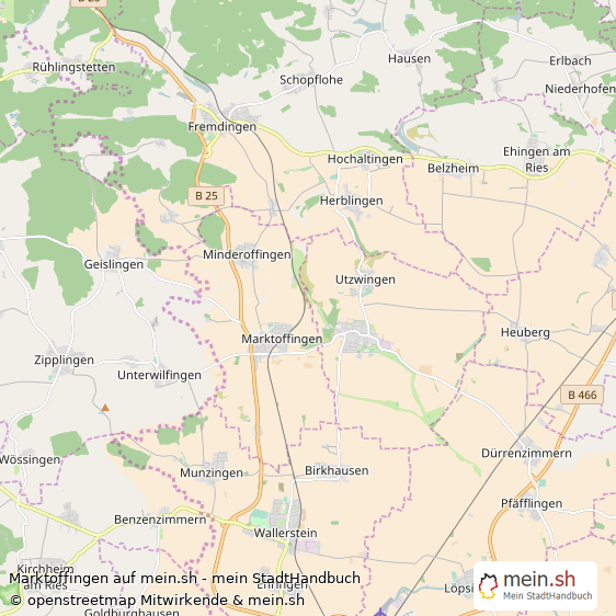 Marktoffingen Landkreis Donau-Ries Landkarte © Openstreetmap Contributors Marktoffingen Großes Dorf Karte