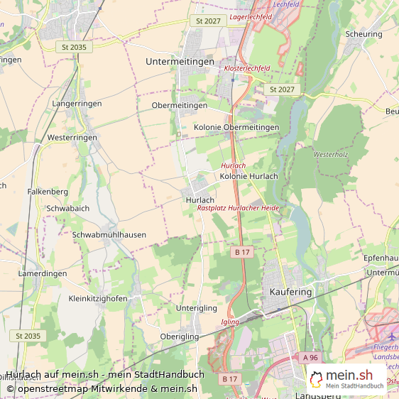 Hurlach Groes Dorf Karte