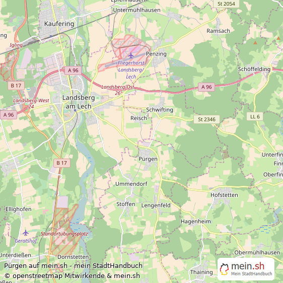 Pürgen Landkreis Landsberg am Lech Landkarte © Openstreetmap Contributors Pürgen Landstadt Karte