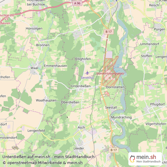 Unterdießen Landkreis Landsberg am Lech Landkarte © Openstreetmap Contributors Unterdießen Großes Dorf Karte