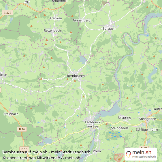 Bernbeuren Landkreis Weilheim-Schongau Landkarte © Openstreetmap Contributors Bernbeuren Landstadt Karte