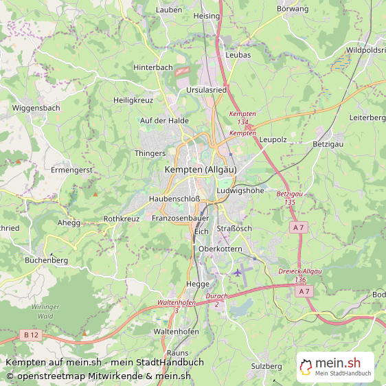 Kempten Mittelstadt Karte
