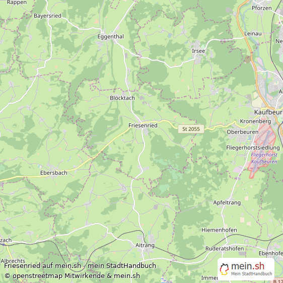 Friesenried Landkreis Ostallgäu Landkarte © Openstreetmap Contributors Friesenried Großes Dorf Karte