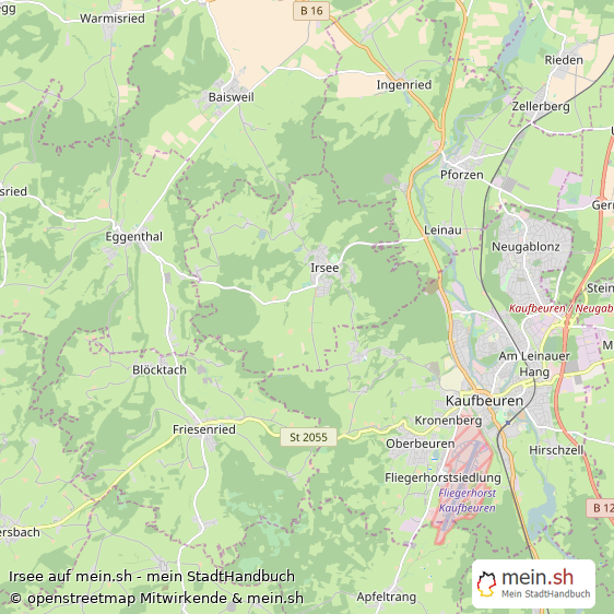Irsee Landkreis Ostallgäu Landkarte © Openstreetmap Contributors Irsee Großes Dorf Karte