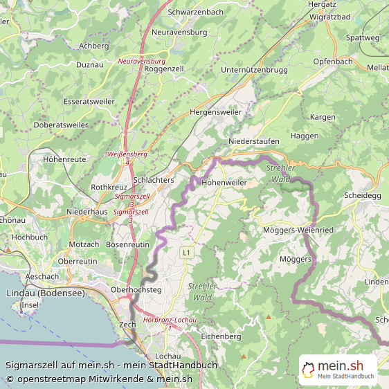Sigmarszell Landkreis Lindau (Bodensee) Landkarte © Openstreetmap Contributors Sigmarszell Landstadt Karte