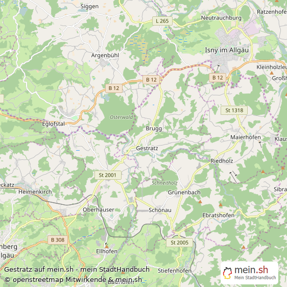 Gestratz Landkreis Lindau (Bodensee) Landkarte © Openstreetmap Contributors Gestratz Großes Dorf Karte