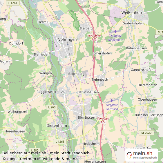 Bellenberg Landkreis Neu-Ulm Landkarte © Openstreetmap Contributors Bellenberg Landstadt Karte