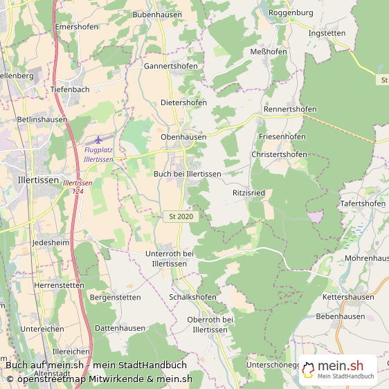Buch Landkreis Neu-Ulm Landkarte © Openstreetmap Contributors Buch Dorf Karte