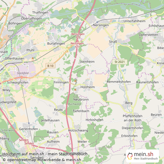 Holzheim Landkreis Neu-Ulm Landkarte © Openstreetmap Contributors Holzheim Dorf Karte
