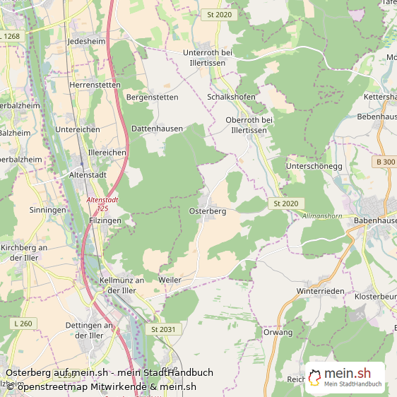 Osterberg Landkreis Neu-Ulm Landkarte © Openstreetmap Contributors Osterberg Dorf Karte
