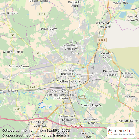 Cottbus Kleine Grostadt Karte