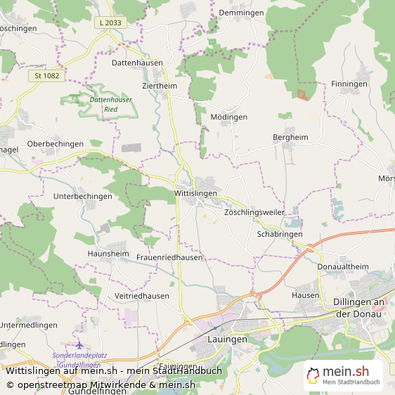 Wittislingen Landkreis Dillingen an der Donau Landkarte © Openstreetmap Contributors Wittislingen Landstadt Karte