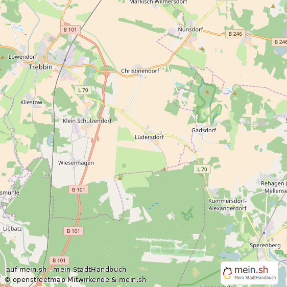 L?dersdorf Landkreis Teltow-Fl?ming Landkarte © Openstreetmap Contributors L?dersdorf Gro?e Landstadt Karte