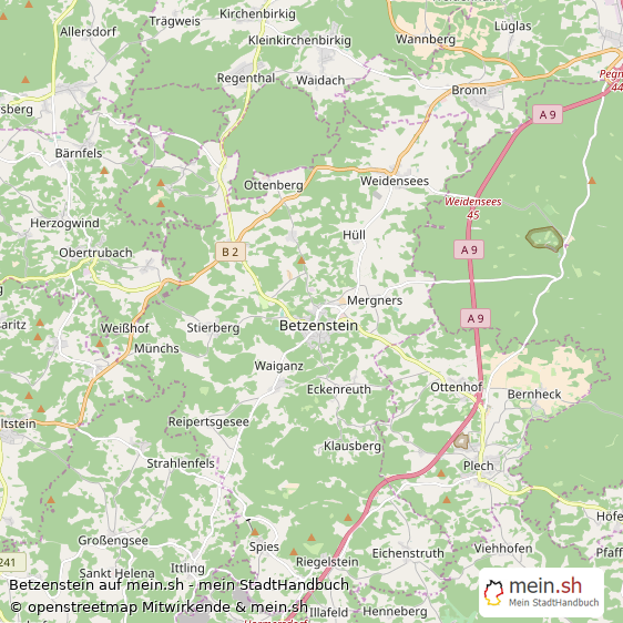 Betzenstein Landkreis Bayreuth Landkarte © Openstreetmap Contributors Betzenstein Landstadt Karte