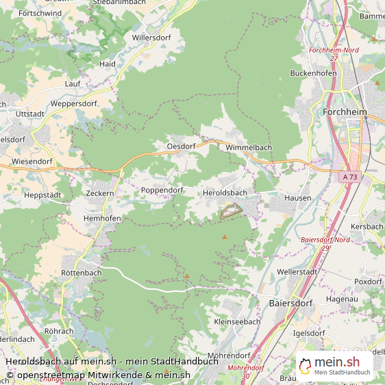 Heroldsbach Landkreis Forchheim Landkarte © Openstreetmap Contributors Heroldsbach Landstadt Karte
