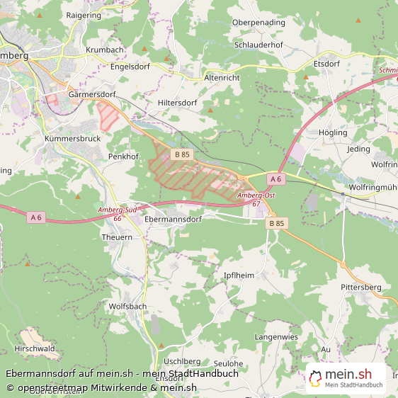 Ebermannsdorf Landkreis Amberg-Sulzbach Landkarte © Openstreetmap Contributors Ebermannsdorf Landstadt Karte