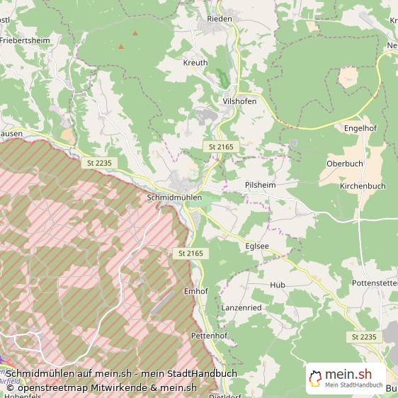 Schmidmühlen Landkreis Amberg-Sulzbach Landkarte © Openstreetmap Contributors Schmidmühlen Landstadt Karte