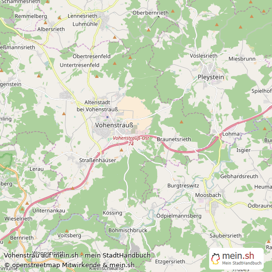 Vohenstrau Große Landstadt Karte