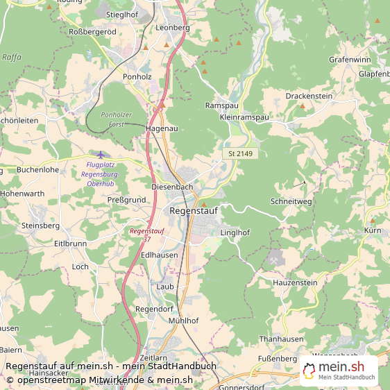 Regenstauf Kleinstadt Karte