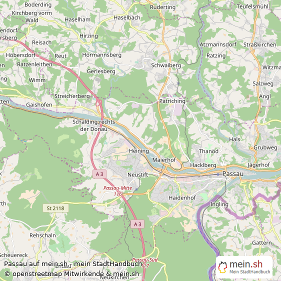 Passau Mittelstadt Karte