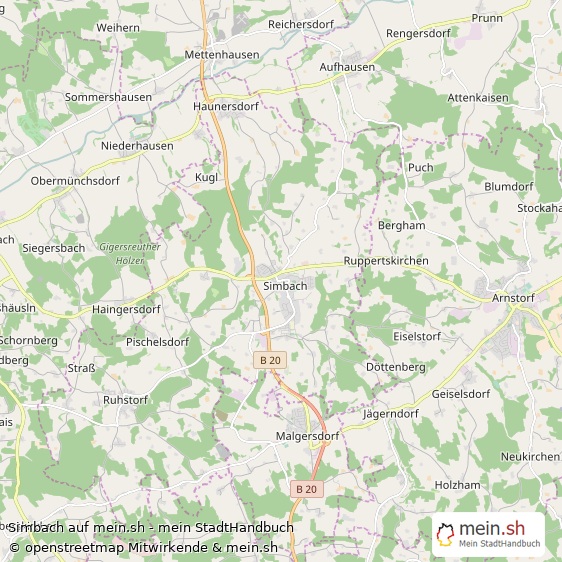 Simbach Landkreis Dingolfing-Landau Landkarte © Openstreetmap Contributors Simbach Landstadt Karte