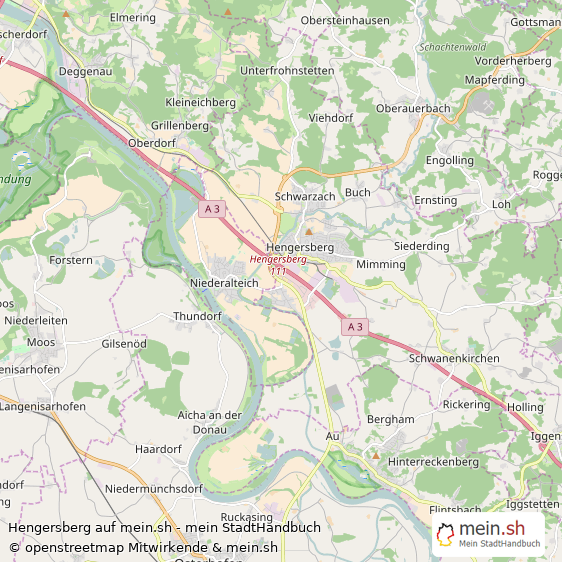 Hengersberg Landkreis Deggendorf Landkarte © Openstreetmap Contributors Hengersberg Große Landstadt Karte