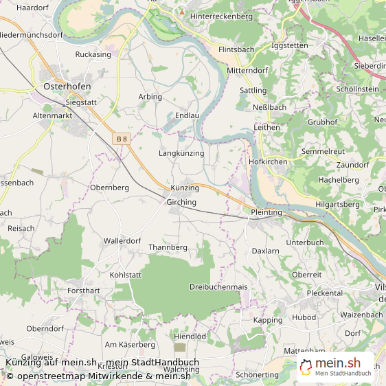 Künzing Landkreis Deggendorf Landkarte © Openstreetmap Contributors Künzing Landstadt Karte